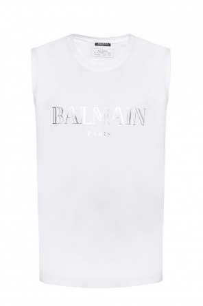 Branded sleeveless t-shirt, zdjęcie 1 Branded sleeveless t-shirt od Balmain